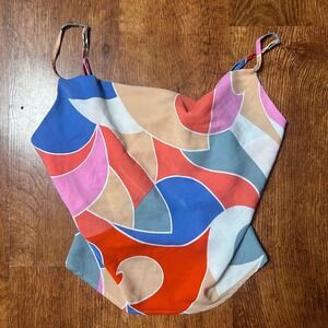 Milk & Honey Abstract Print Cowl Neck Camisole Top Multicolor Size Medium